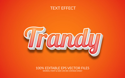 Trandy 3D Editable Vector Eps Modello effetto testo