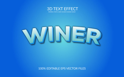 Winer fullt redigerbar vektor text effekt mall