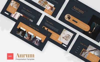 Aurum — szablon Powerpoint zespołu biżuterii