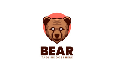 Ayı Başı Basit Maskot Logosu