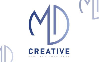 M- und D-Buchstaben-Logo-Vorlage – Monogramm-Logo