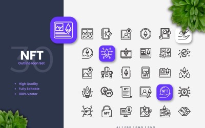 30 套 Nft 轮廓图标集合