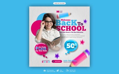Välkommen tillbaka till skolan Inläggsmallar för sociala medier