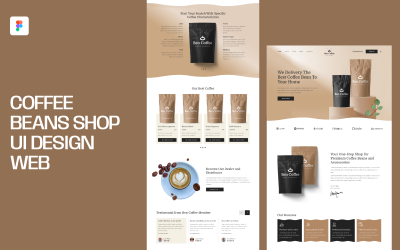 Web designu uživatelského rozhraní obchodu s kávovými zrny