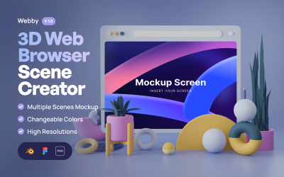 Webby - Мокапы 3D сцен с телефоном