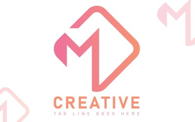 M- und D-Buchstaben-Logo-Vorlage – Monogramm