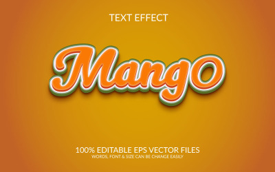 Mango 3D redigerbar vektor Eps-texteffektmall