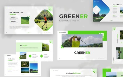 Más verde - Plantilla de PowerPoint de golf