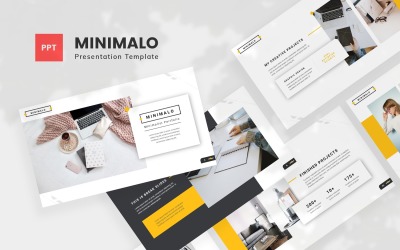 Minimalo — minimalny szablon portfolio Powerpoint