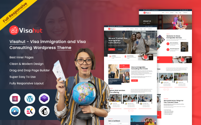 Visahut - motyw WordPress dotyczący imigracji wizowej i konsultingu wizowego