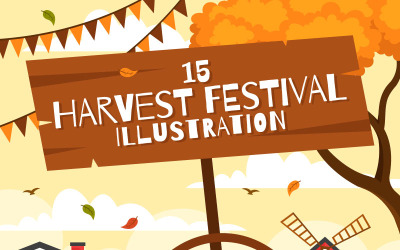 15 Happy Harvest Festival Illustration