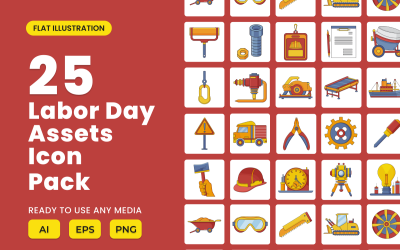 Labour Day 2D Icon Illustration Set Vol 2