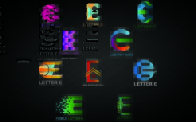 Letter E-logo sjabloon voor alle bedrijven en merken