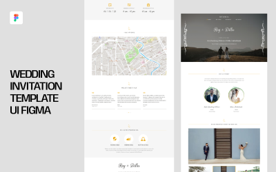 Modèle d&amp;#39;invitation de mariage UI Figma