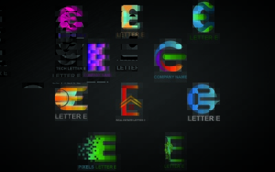 Modelo de logotipo da letra E para todas as empresas e marcas