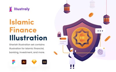 Muamalah - zestaw ilustracji islamskich finansów