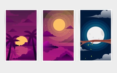 Sada vektorové ilustrace přírodní krajina