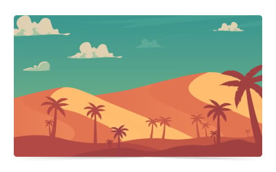Vektorové ilustrace pouštní krajina