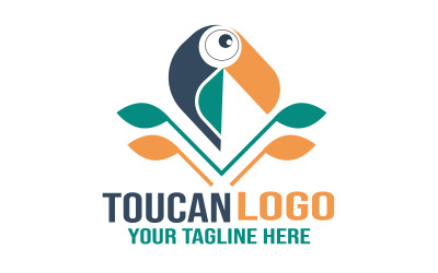 Logotipo colorido de la plantilla del logotipo del pájaro tucán