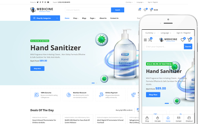Medicina - Farmácia, loja médica e de beleza WooCommerce WordPress Theme