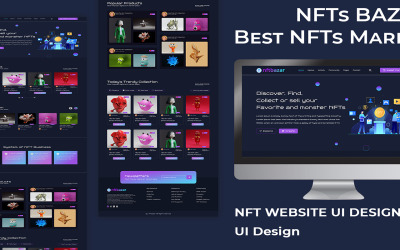 NFTs-bestemmingspaginasjabloon in Figma