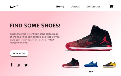 Обувь Покупки Электронная коммерция Целевая страница Figma