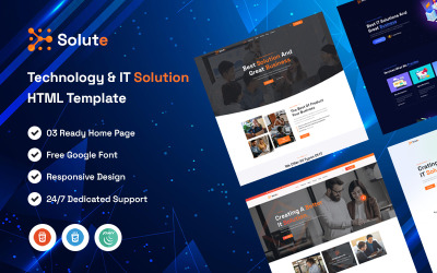 Solução - Modelo HTML5 de soluções de tecnologia e TI