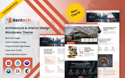 Bentech - Thème WordPress pour l&amp;#39;architecture et le design d&amp;#39;intérieur