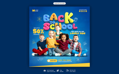 Bienvenido de regreso a la escuela Publicación en redes sociales PSD