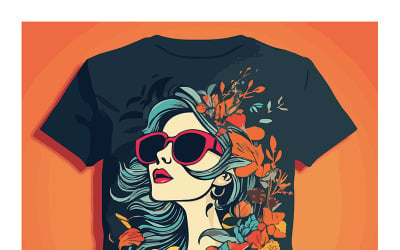 Floral t shirt design for ladies