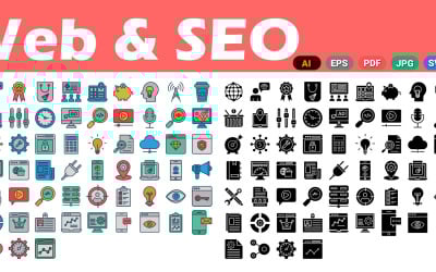 150+ Web en SEO Vector Icons pack
