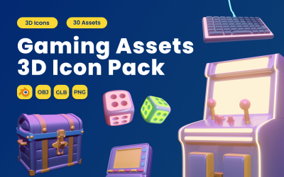 Pacote de ícones 3D de ativos de jogos Vol 1