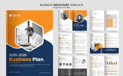 Business plan minimalist brochure template with modern  and minimalist layout