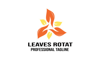 Logo de modèle de logo de rotation des feuilles