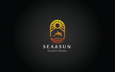 Modello di logo Sea and Sun v.5 Pro
