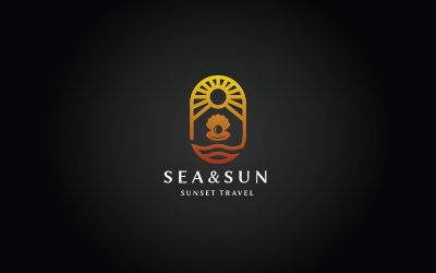 Modello di logo Sea and Sun v.6 Pro