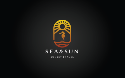 Modelo de logotipo Sea and Sun v.3 Pro