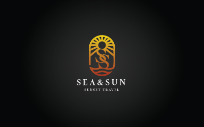 Море і сонце буква S Pro шаблон логотипу
