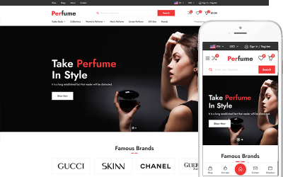 Parfémy – obchod s kosmetikou a parfémy WooCommerce téma WordPress