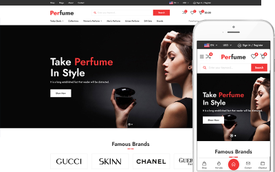 Parfum - Boutique de cosmétiques et parfums Thème WordPress WooCommerce