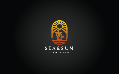 Шаблон логотипа Sea and Sun v.10 Pro