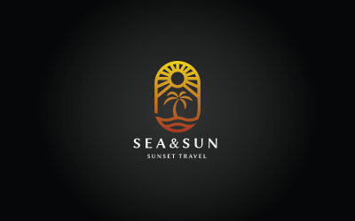 Шаблон логотипу Sea and Sun v.4 Pro