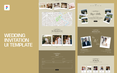Webová šablona uživatelského rozhraní svatební pozvánky