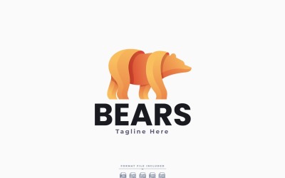 Björnar logotyp malldesign