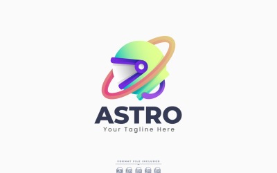 Design der Astronauten-Logo-Vorlage