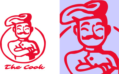 Logo szefa kuchni szablonu kucharza