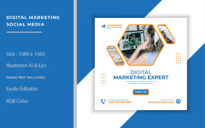 Marketing cyfrowy w mediach społecznościowych publikuje szablon