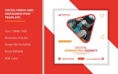 Modello di post di marketing digitale, social media e Instagram