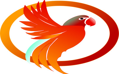Papegoja bästa logotyp fågeldesign
