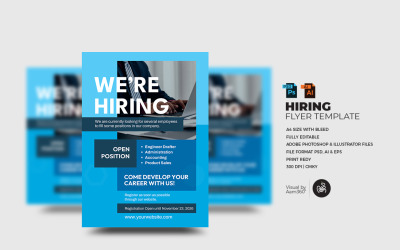 We're Hiring Flyer Template.,
